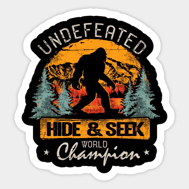 Bigfoot Undefeated Hide and Seek Champion Sticker by Dailygrind